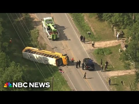YouTube video thumbnail: Ten Injured After School bus Rolls Over in Texas