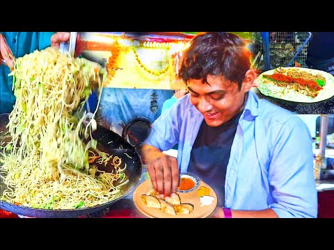 Street 20-50 Rupees Chinees Food - French Fries, Chowmean, Burger, Kabab Paratha | Kanpur Food