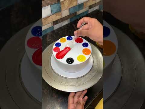 Vanilla Rainbow 🌈 Cake Amazing Design बिल्कुल कट #cakedesign #youtube #vannila #ytshorts #cakeart
