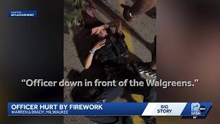 YouTube video thumbnail: Officer Injured by Fireworks During Chaos Near Milwaukee's Brady Street