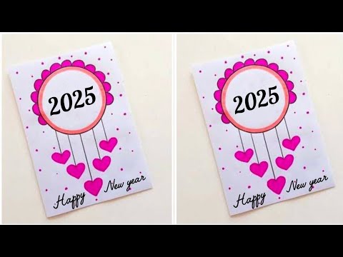 Diy - 😍 White Paper 😍 Happy New year greeting card। how to make new year greeting card 2025