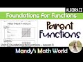 Exploring Characteristics of Parent Functions