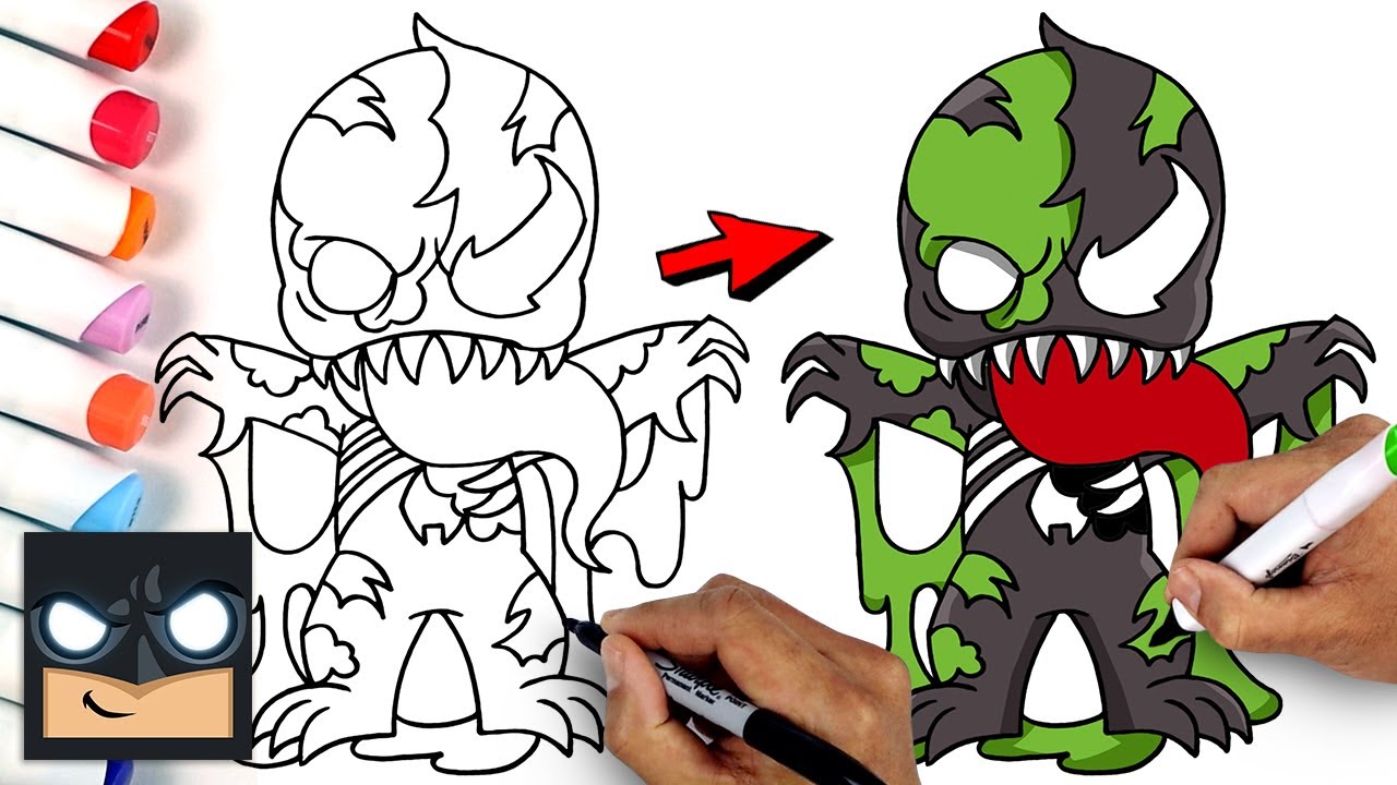 How To Draw Zombie Venom - Draw & Color Tutorial