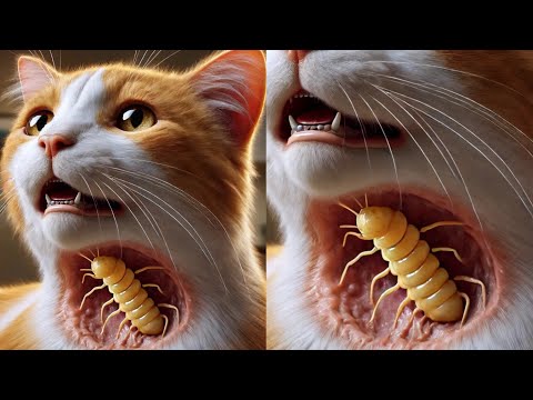 Removing A Large Cuterebra From Poor Cat's Neck (Part 46)