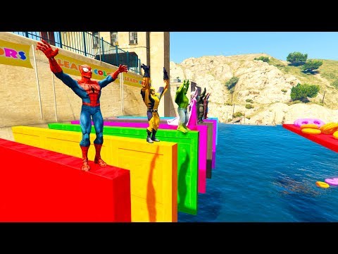 SUPERHERO DIVING Learn COLOR and Numbers cartoon for kids and baby nursery rhymes