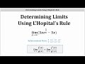 Understanding Limits and L'Hôpital's Rule