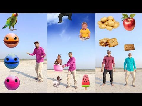 Pacman to birds/crying babies catching/foods eating - Funny vfx magic live