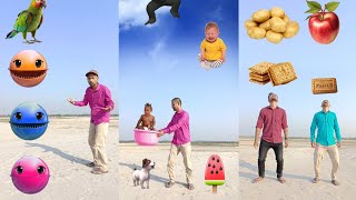 Pacman to birds/crying babies catching/foods eating - Funny vfx magic live