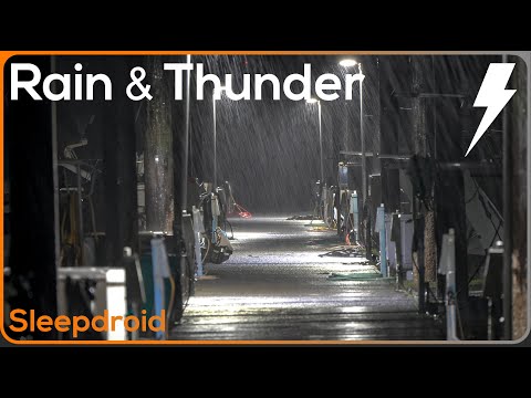 ► Rain and Thunder Sounds for Sleeping: Rainy Night at the Boat Dock