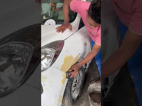 Car Fender Painting White #carcare7896 #carpainting #shorts