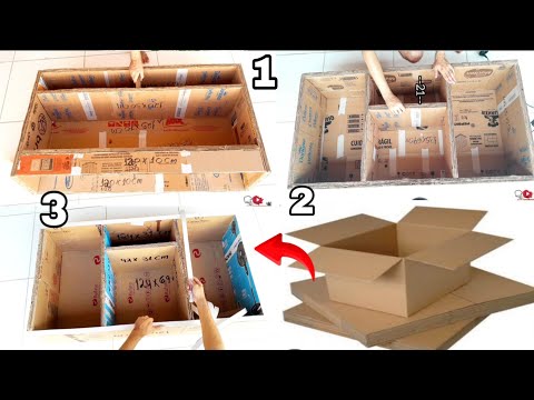 COMO FAZER 3 IDEIAS 💡GENIAL DE MÓVEIS DECORATIVOS FEITOS COMO CAIXA DE PAPELÃO | 3 MÓVEIS DE PAPELÃO