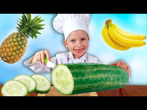 Roma playing with Toys Fruits & Learn Names of Vegetables and Fruits by iFinger