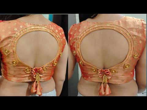 Very stylish blouse back neck design cutting and stitching | blouse design