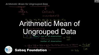 Arithmetic Mean for Ungrouped Data