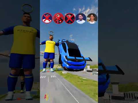 🚘CR7 ❌ Messi ❌ Haaland ❌ Mbappe ❌ Ronaldo Jump Challange⚽ Beamng.Drive 👌#shorts #beamng #simulator
