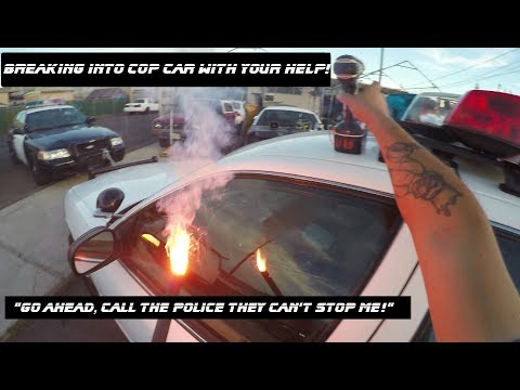1000 Degree Drill Breaking into Cop Car Ford Crown Victoria police