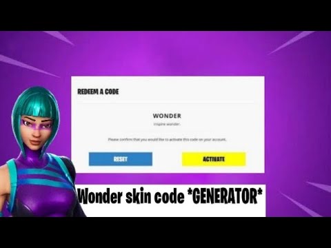 free wonder skin code fortnite