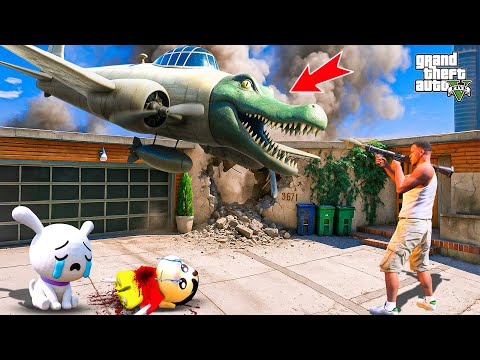 Shinchan Kidnapped by Bombardino Crocodilo Destroying Franklin’s House In Gta 5