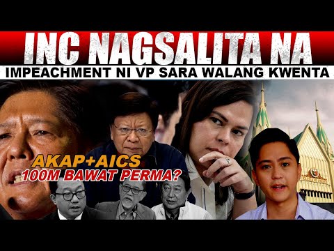 BREAKING NEWS! INC NAGSALITA NA IMPEACHMENT KAY VP SARA 100M BAWAT PERMA PLUS AICS WALANG KA KWENTA