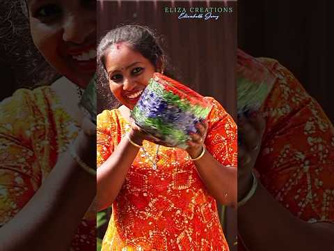 കുപ്പിച്ചില്ലുകൊണ്ട് ചെടിച്ചട്ടി | Waste Material Products | Eliza Creations #craft #shorts