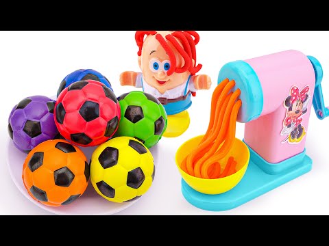 Satisfying Video | DIY Making Rainbow Noodles From Kinetic Sand and Stress Ball & Kinder Joy ASMR