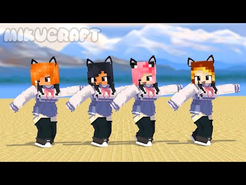 shuffle dance schoolgirl aphmau happy friends couple dance tutu chicken wing - minecraft animation