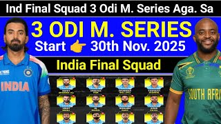 India Vs South Africa for 3 Odi Match Series | Team India Squad | Sa Tour Of India
