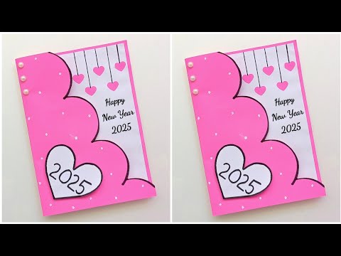 How To Make Beautiful New Year Card 2025 / how to make new year card / new year card 2025 homemade