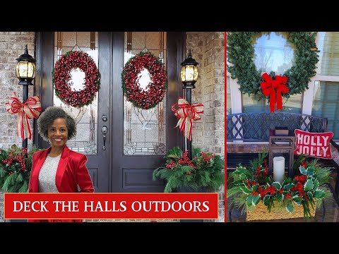 Decorating The Front Porch For Christmas In RED