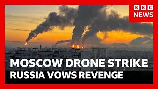 YouTube video thumbnail: Russia Vows Revenge After Massive Drone Strike on Moscow Hits Major Oil Refinery