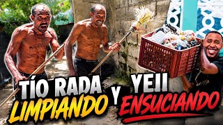 TÍO RADA LIMPIANDO & YEII ENSUCIANDO, Mira la reacción de TÍO RADA.😱😱😱Lasocurrenciasdemistios