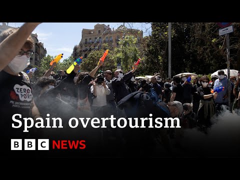 YouTube video thumbnail: Spain Anti-Tourism Protests Take Place Across the Country