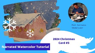 Watercolor Holiday Card Paint along, 2024 Card 3