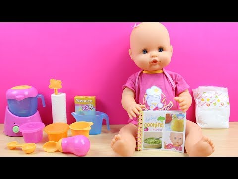 Bebé Nenuco MERIENDITAS come papilla | La Bebé está malita | Baúl con accesorios de Nenuco