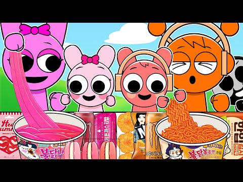Incredibox Sprunki - PINKY and OREN are having twins! Pinki VS Oren MUKBANG | Animation
