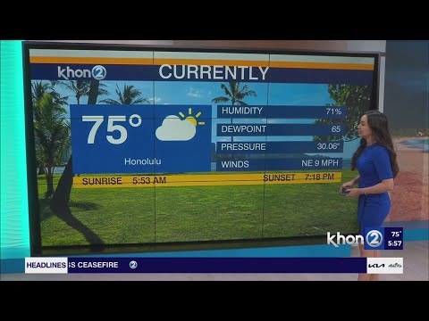 YouTube video thumbnail: Light Trades Prevail Across the Hawaiian Islands as a Surface Trough Persists Just to the North