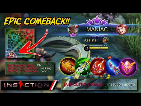 iNSECTiON Totally Destroyed Enemy Trashtalker, Toxic, Hater! | MANIAC Rank Gameplay | MLBB