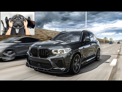 BMW X5M F95 No Hesi Traffic Cut Up | Assetto Corsa | Steering Wheel Gameplay