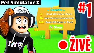 🔴 QUESTY + NATĚŽÍME PÁR DIAMANTŮ  🐾 PetSimulator X!  🐾 tNo ⏰
