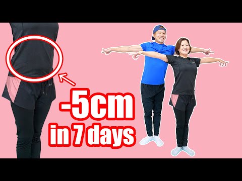 [-5cm in 7 days] Lose belly fat right after exercising! Abs workout while standing! 運動後すぐに細くなります！