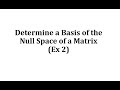 Understanding Null Space and Basis
