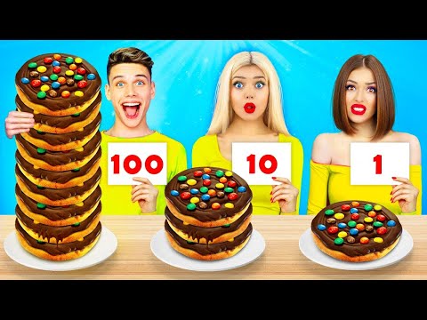 100 Lapis Makan Makanan Coklat | Makan 1 VS 100 Lapis Makanan Enak! Mukbang Epic oleh RATATA