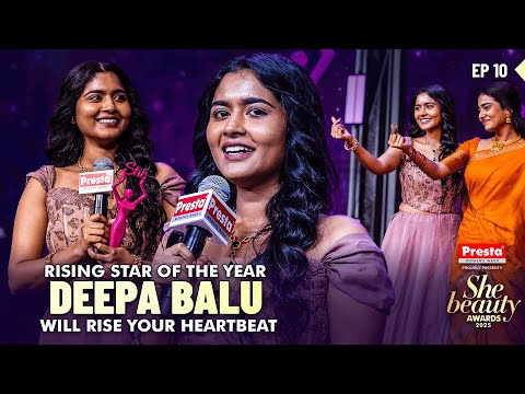 Adorable Deepa Balu ๐ Rising Star of the Year #heartbeat | She Beauty Awards 2025 - Ep 10