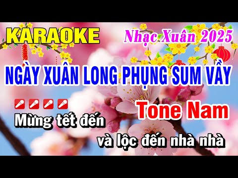 Karaoke Ngày Xuân Long Phụng Sum Vầy ( F )Tone Nam Nhạc Xuân 2025 | Hoài Phong Organ