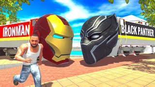 Iron Man Train VS Black Panther Train - INDIAN BIKES DRIVING 3D