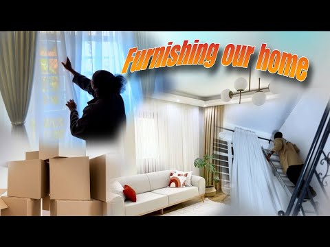 Furnishing Our New Home|| Install our Unique and Expensive Curtains