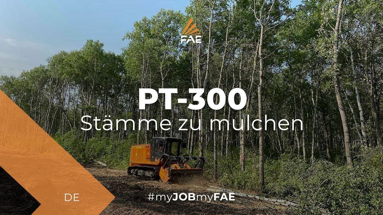 Video - FAE PT-300 - Das Raupenfahrzeug mit Forstmulcher öffnet eine Schneise für den Bau einer Stromleitung