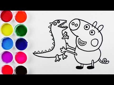 Dibuja y Colorea  George de Arcoiris - Dibujos de Peppa Pig - Videos Para Niños / FunKeep