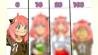 Drawing ANYA FORGER at Different Ages アーニャの6歳、16歳、26歳、106歳を描いてみた【SPY×FAMILY】【Fan Art】