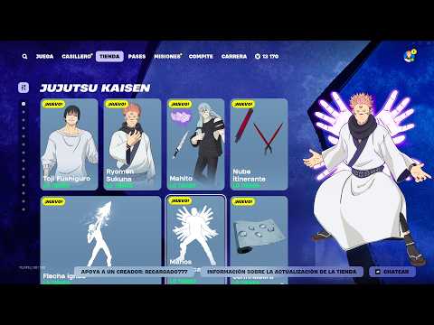 *EMOTE GRATIS* + NUEVAS SKINS y EMOTES de JUJUTSU KAISEN x FORTNITE YA DISPONIBLES! 🔥